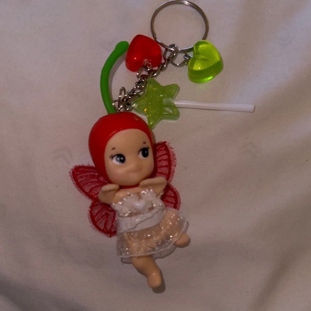 Adorable Fairy Keychain Toy - Red and Green